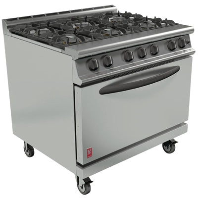 Falcon Dominator Plus Propane Gas Oven Range 6 Burner with Castors G3101D - DP927-P
