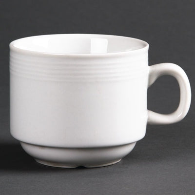 Olympia Linear Stacking Tea Cups 200ml (12 Pack) - U084