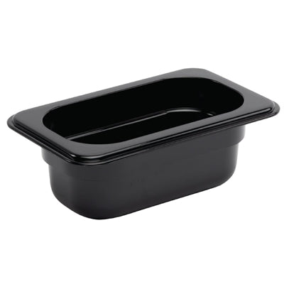 Vogue Polycarbonate 1/9 Gastronorm Container 65mm Black - U472