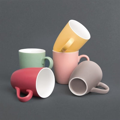 Olympia Pastel Mugs Red 340ml (6 Pack) - CS043