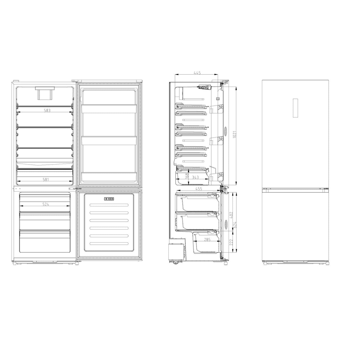 No Frost Fridge & Freezer 426 litres Stainless steel - AX428BRF