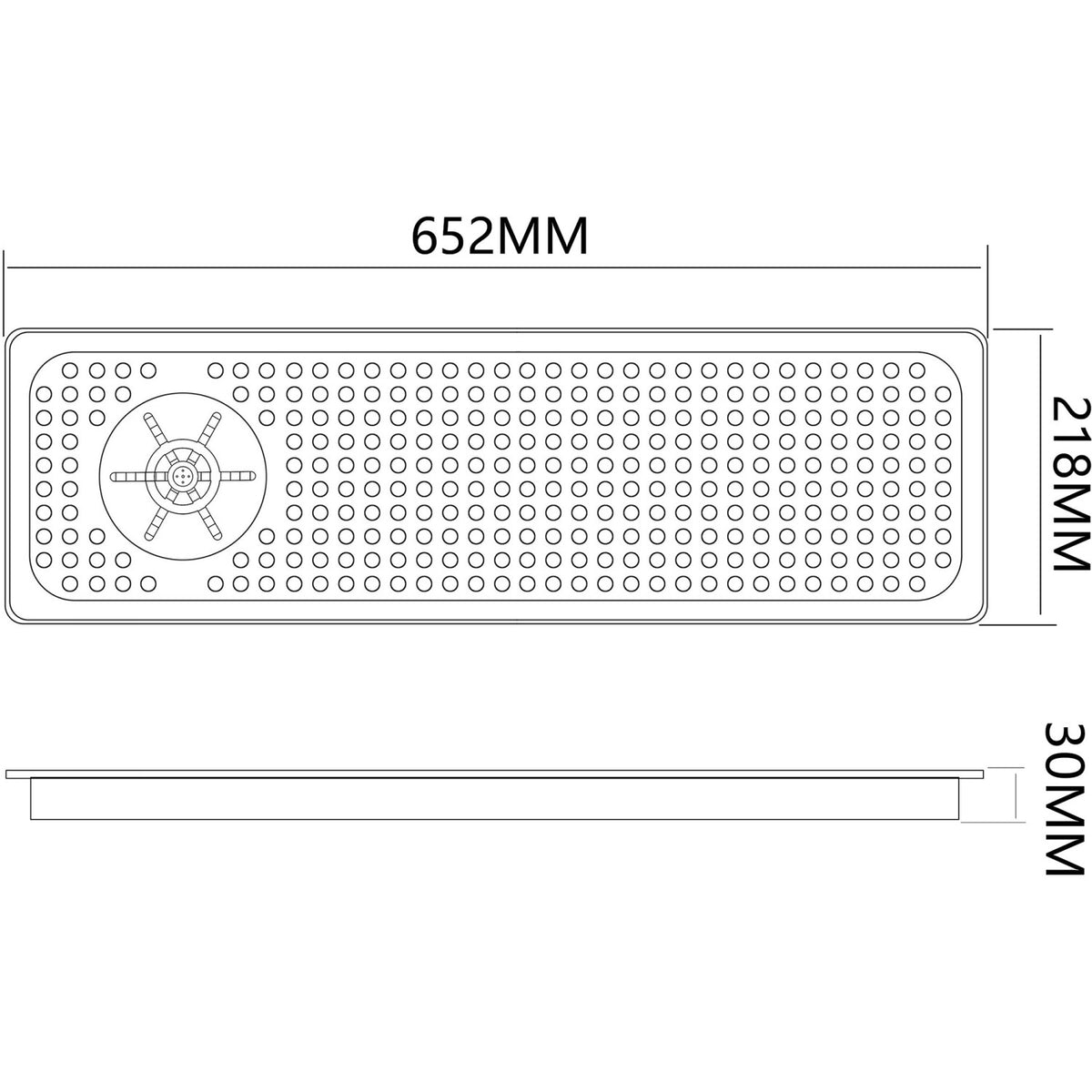 Countertop Stainless Steel Glass Rinser 655×215×30mm - B1210