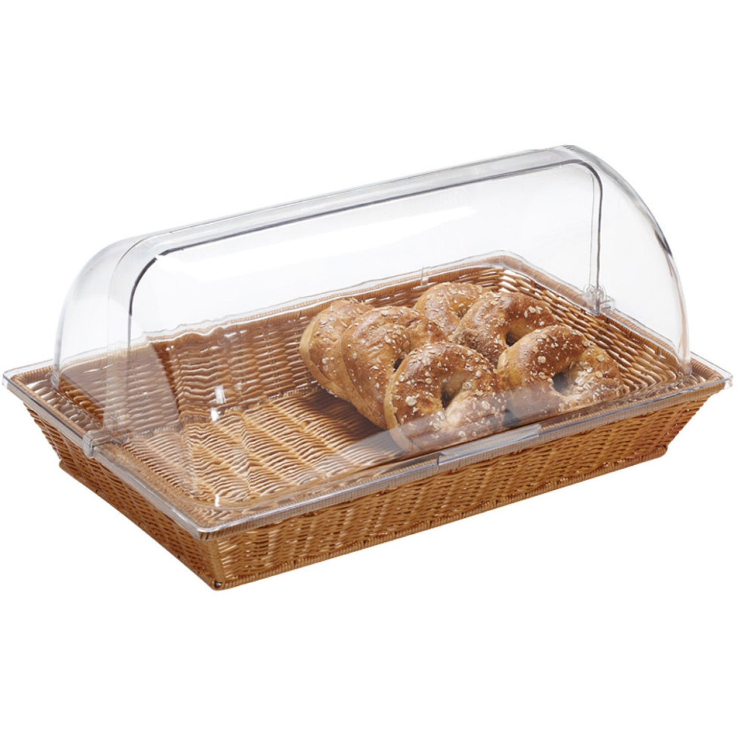 Commercial Bread Display Basket with Roll Top Cover - BBB01ABBB01B