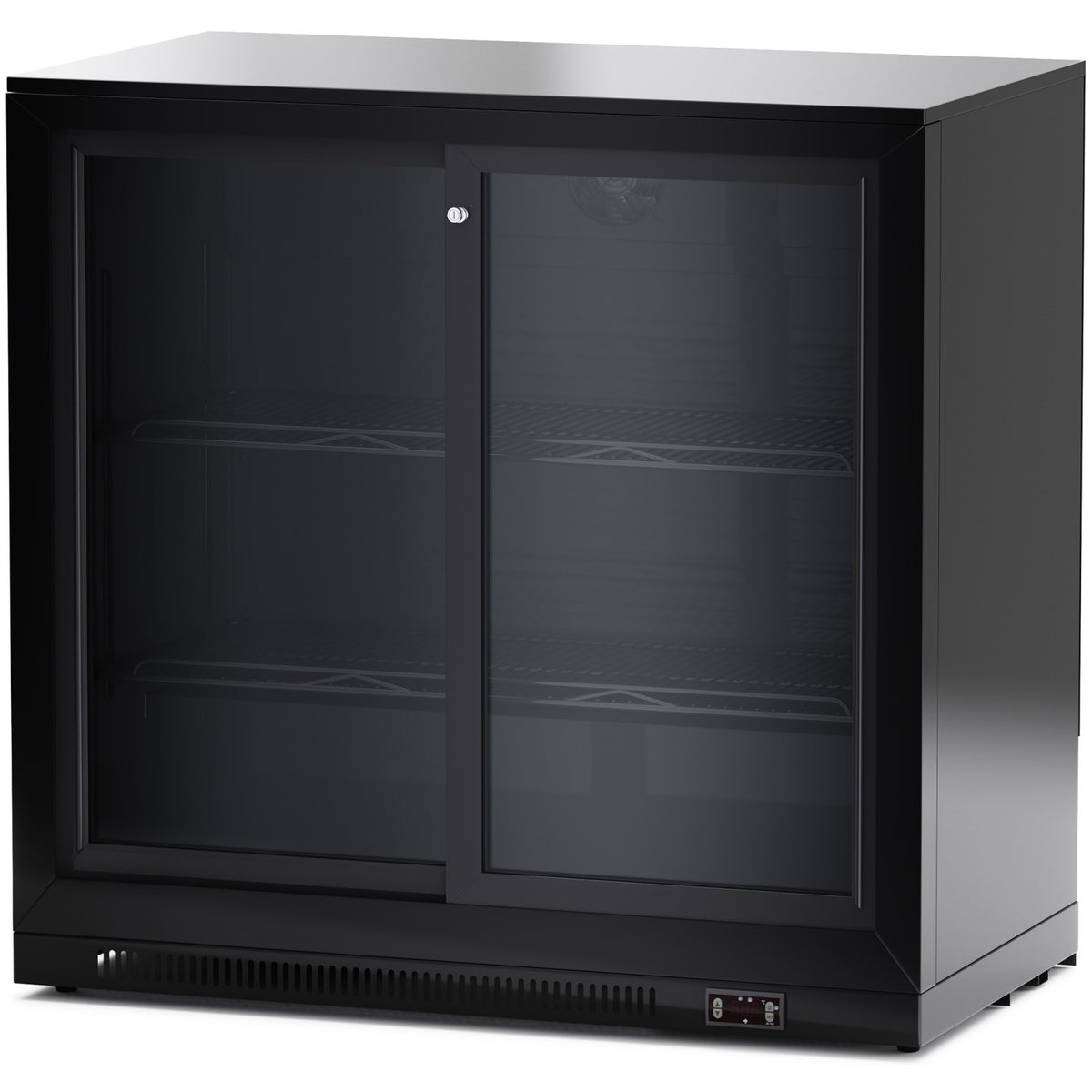 Back bar cooler 2 sliding doors 220 litres Black - BLBC02PS