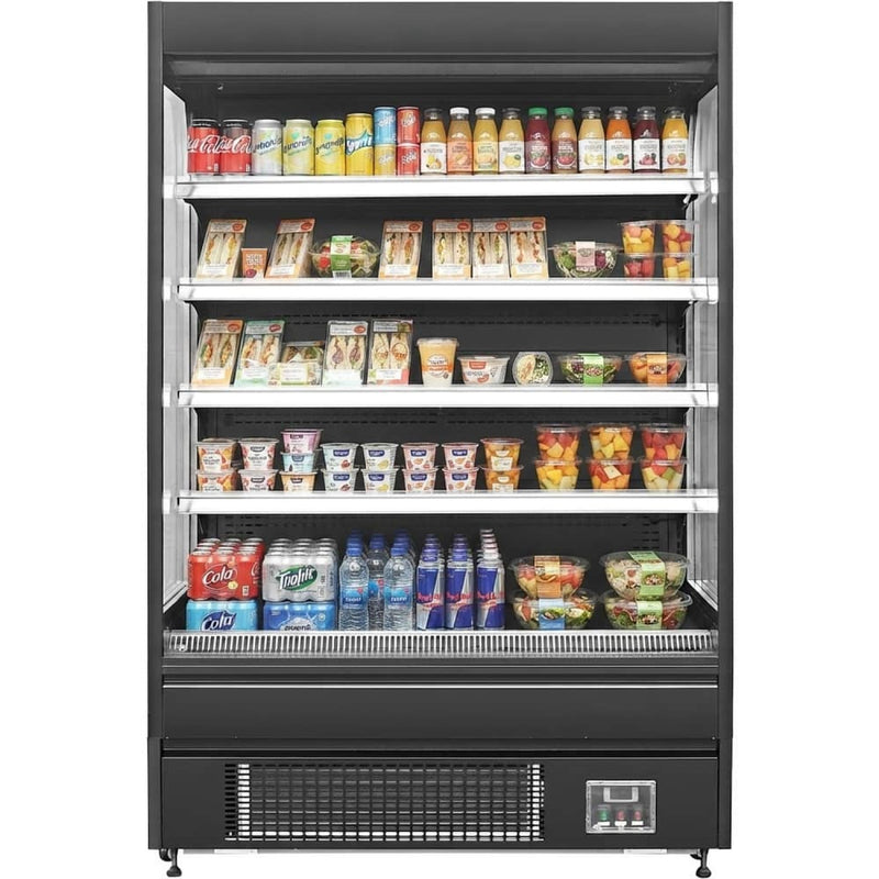 Wall Cabinet Multi Deck Refrigerator Night Curtain Black 1000x700x1980mm - BLUEL136
