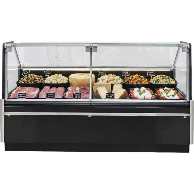 Commercial Open Deli Serve Over Counter Straight Glass Front Height Adjustable Feet 1875x960x1190mm - BLUEL226