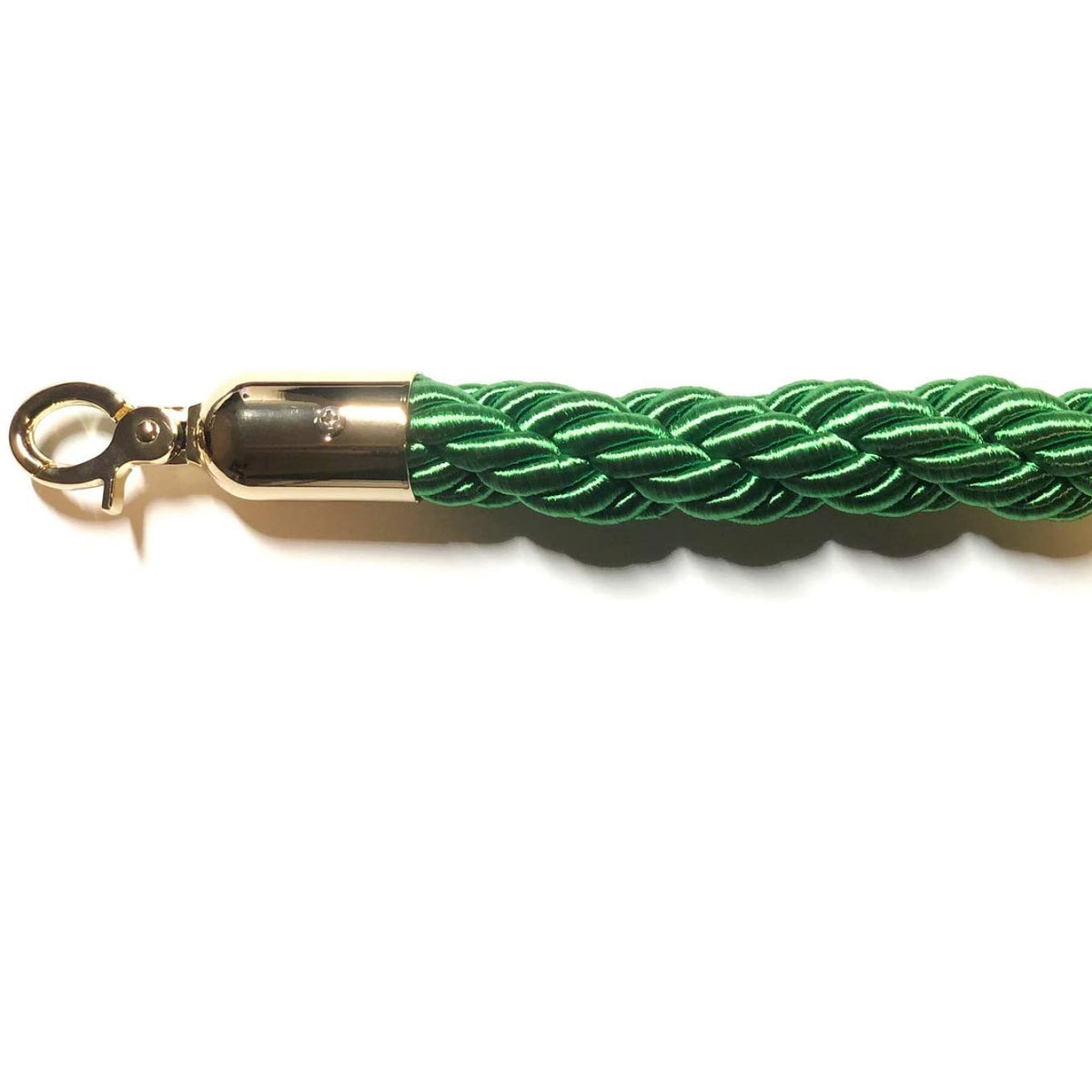 Green Braided Stanchion Rope with Gold ends 1.5m - BR01GG