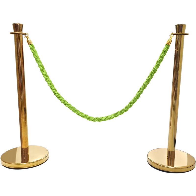 Green Braided Stanchion Rope with Gold ends 1.5m - BR01GG