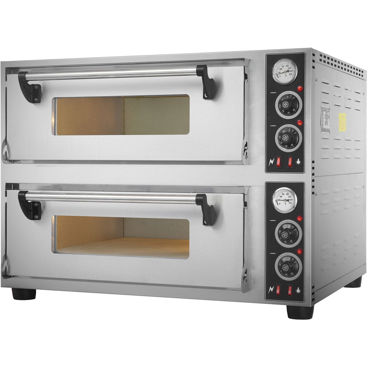 Commercial Pizza oven Electric 2 chambers 500x500mm 350°C Mechanical controls 8.4kW 380V - BSD202500500