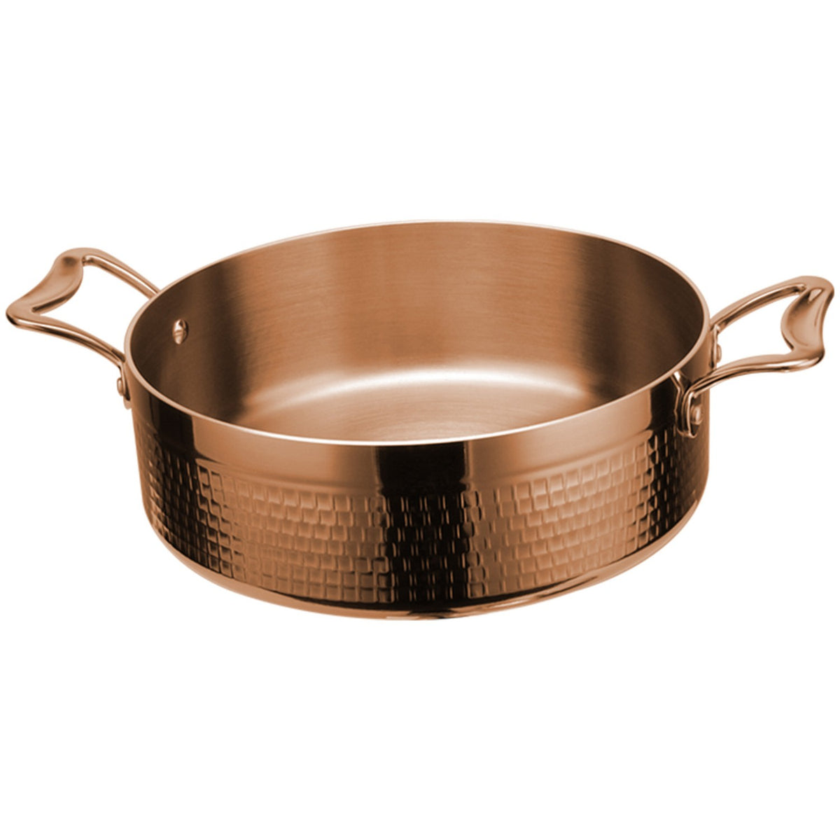 Hammered Triple-Layer Stainless Steel Saucepan ø280×100mm 6L Copper Finish - C0311011C
