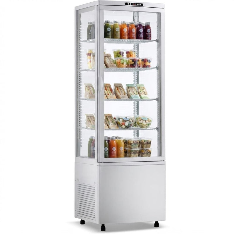 Upright Display Fridge 238 litres 4 shelves White 1 flat door - CL238W