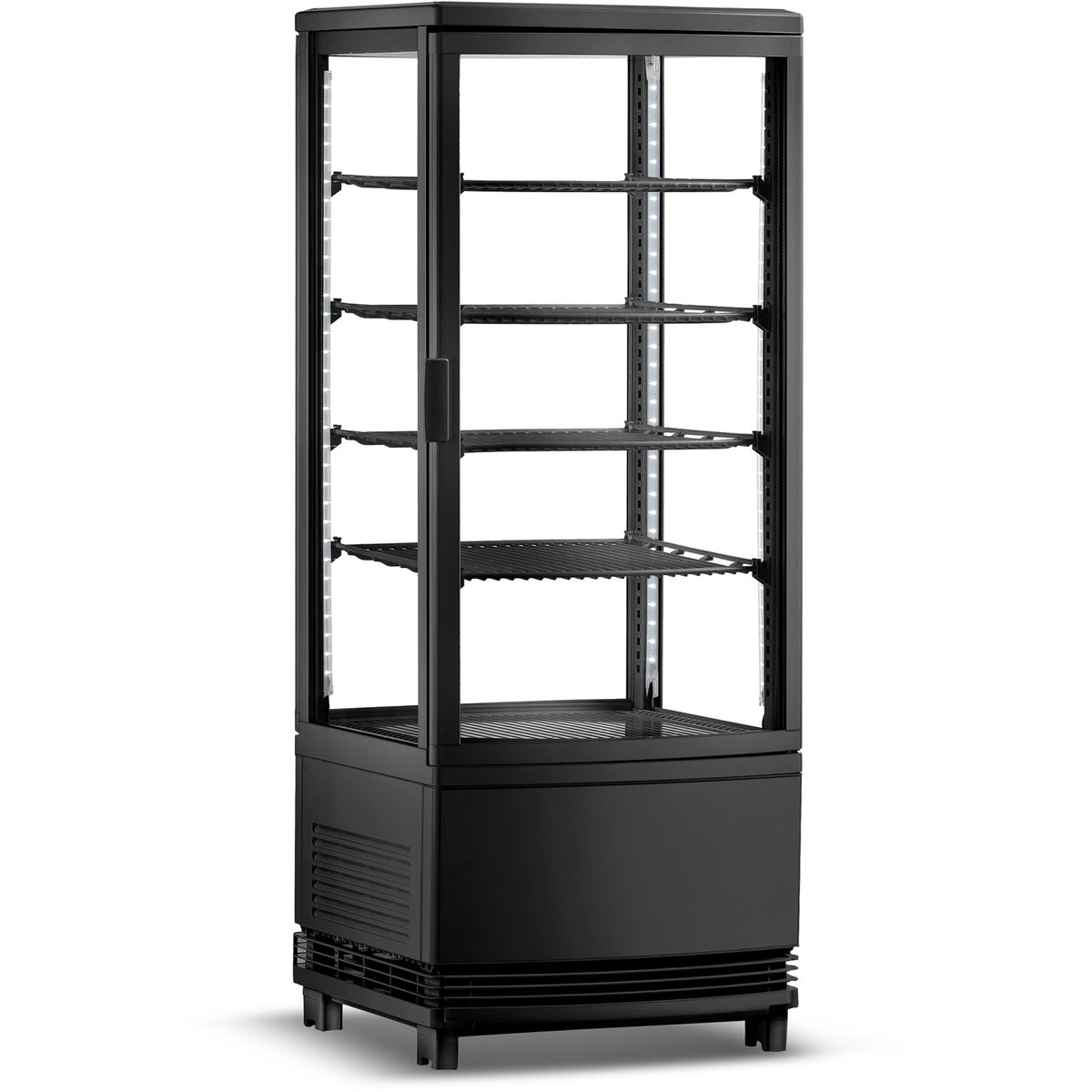Countertop Display Fridge 98 litres 4 shelves Black 2 curved doors front & back - CL98RB