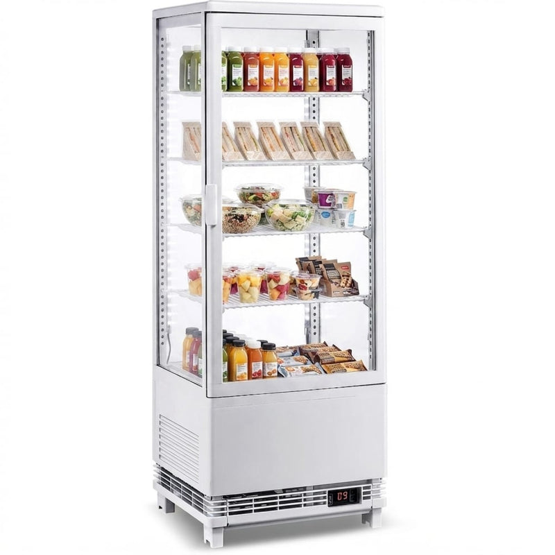 Freestanding Display Fridge 98 litres 4 shelves White 1 flat door - CL98W