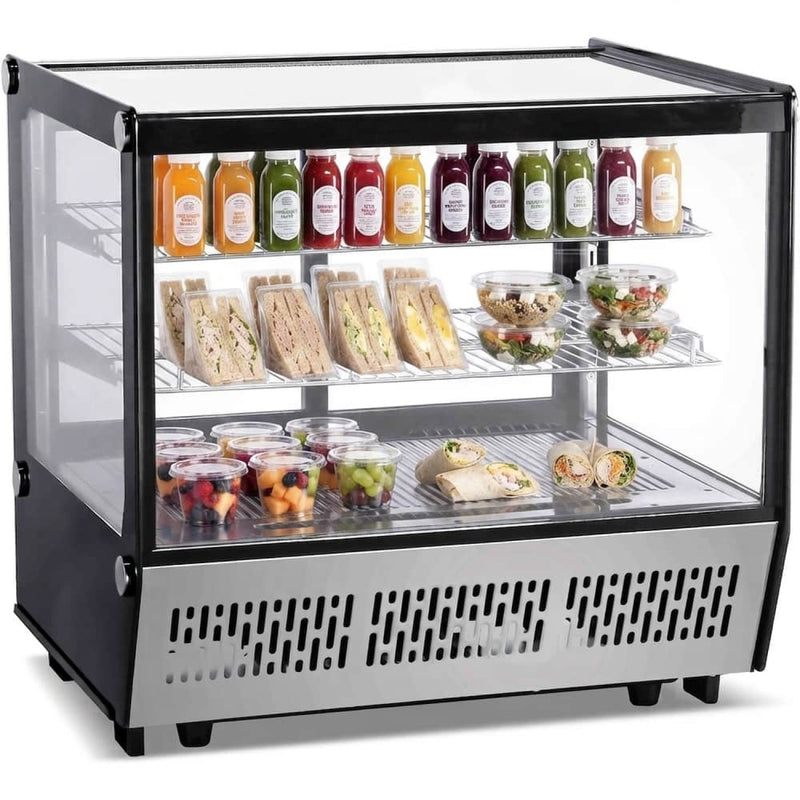 Display Merchandiser Fridge 120 litres 2 shelves Black & Stainless steel - CW120B