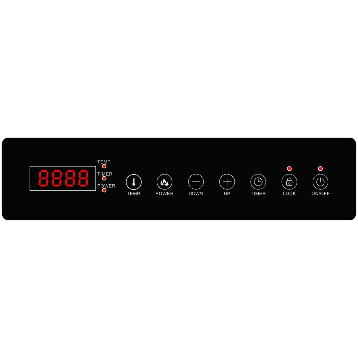 Commercial Countertop Double Front-to-Back Induction Cooker with Legs 7000W (3500W+3500W) Touch Control Hardwired - CX006