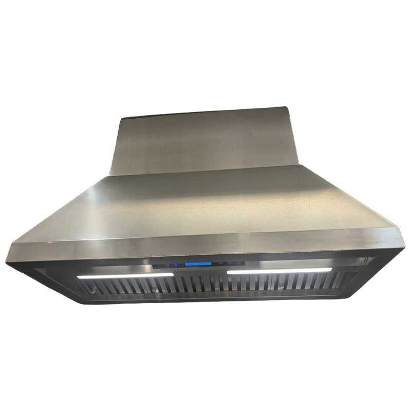 Commercial Wall Mounted Stainless Steel Extraction Hood with Touch Control, Remote and LED Lighting 1219 x 559mm - D48JF122