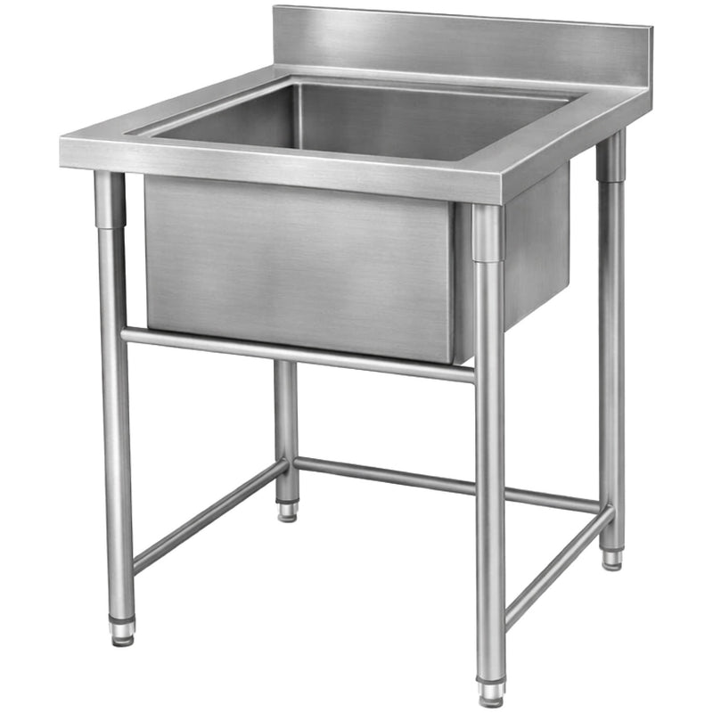Commercial Single Bowl Stainless Steel Sink with Splashback 700×760×1030 (880+150) mm - DAVS108
