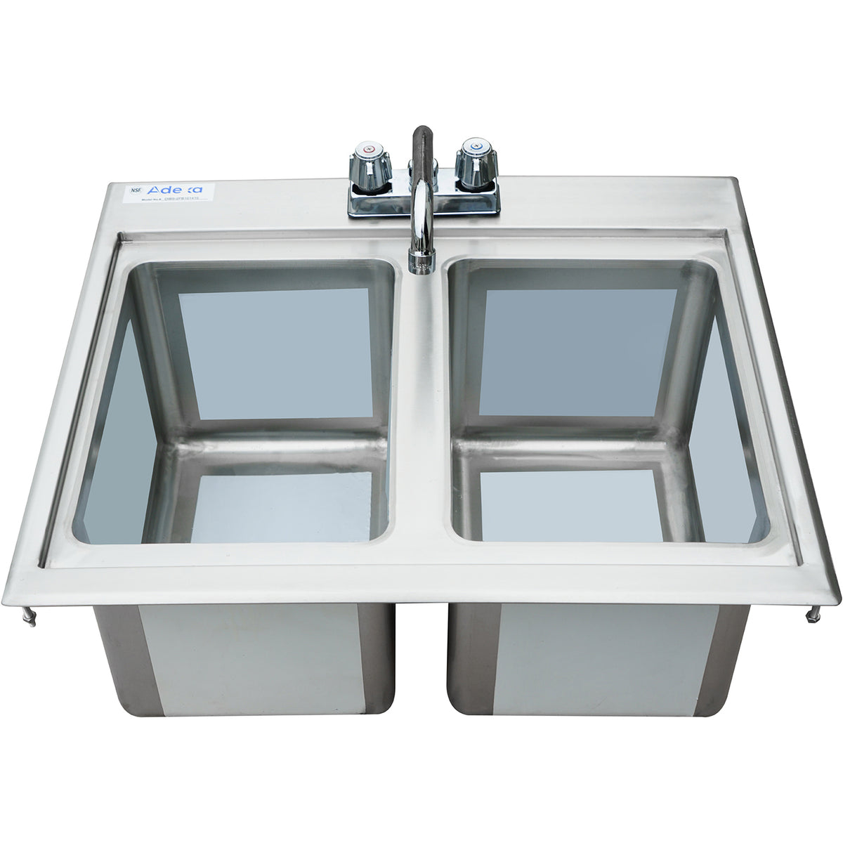 Drop-in Bar Sink 2 bowls Stainless steel - DIBS2FB101410