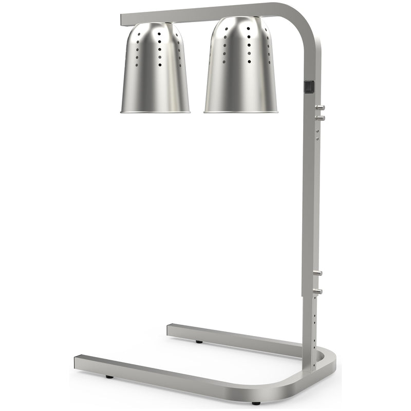 Double Head Freestanding Warming Lamp Infrared Food Warmer 470×360×759mm Silver Finish - DS570