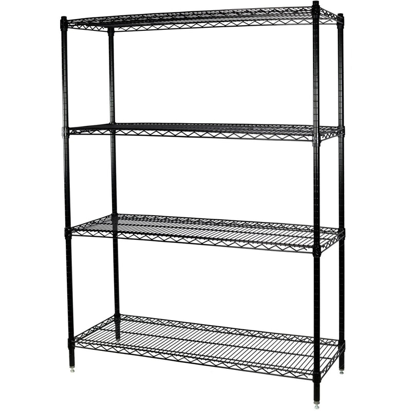Commercial Shelving Unit 4 Tier 1000kg Width 1200mm Depth 450mm Black Wire - EB12045180A4C