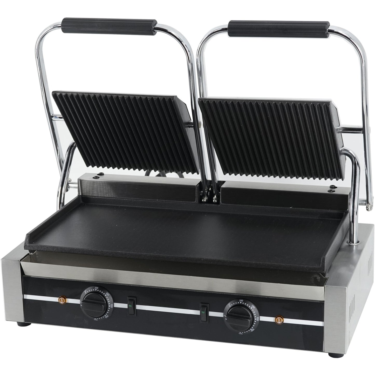Heavy Duty Twin Panini Contact grill 3.6kW Ribbed/Smooth - EG03C