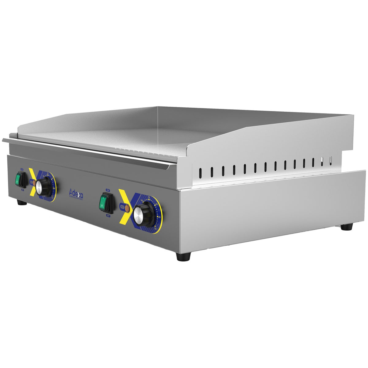 Commercial Electric Countertop Griddle 1/3 Ribbed Chrome Plate 720×477×232mm - EG720D2H