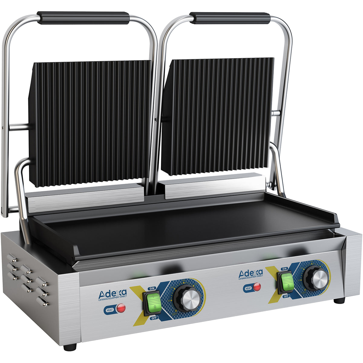 Heavy Duty Panini Contact grill Double Ribbed/Smooth - EGD20B