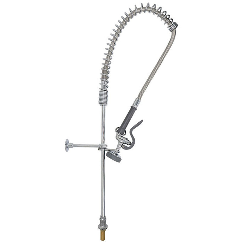 Deck Mount Pre-Rinse Faucet with 20" Riser and 37" Flexible Hose Chrome Plated Brass - EQ2812A