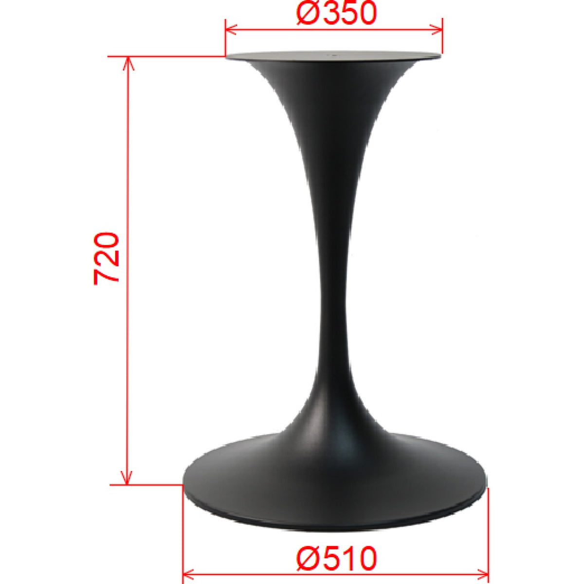 Black Cast Iron Table Base Round Ø510x720mm - F015A