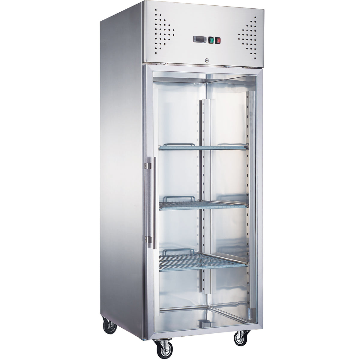 600lt Commercial Refrigerator tainless steel Upright Cabinet Single glass door GN2/1 Fan assisted cooling - R600SGLASS