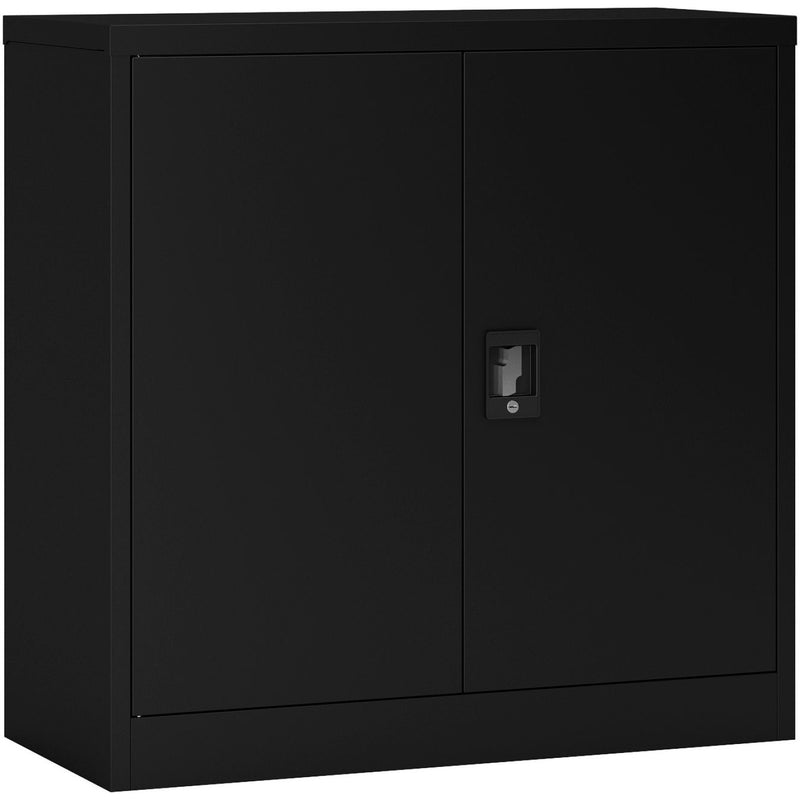 Commercial Metal Black Storage Cabinet Lockable with 2 Shelves 900x400x900mm - FCA9BLACK