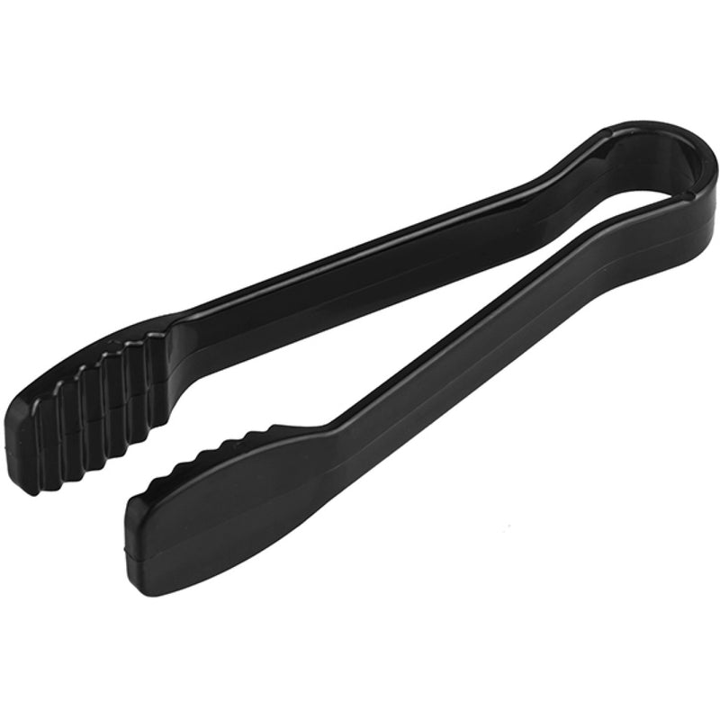 6" Catering Flat Buffet Tongs Black Polycarbonate - FLATTONG6