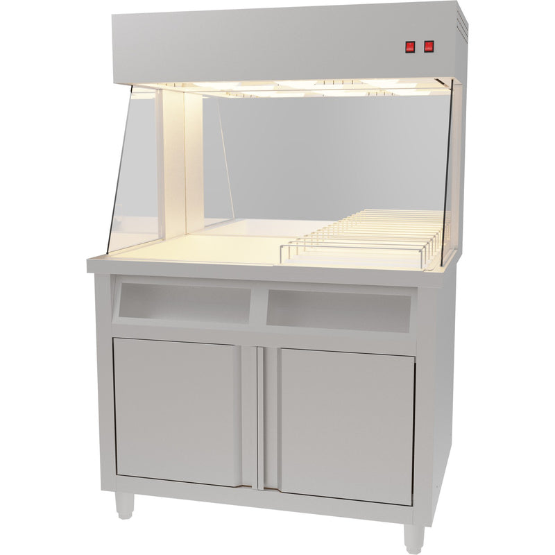 Commercial Electric Chip Scuttle & Warming Station with Cupboard 1000x700x1500mm - FW1000