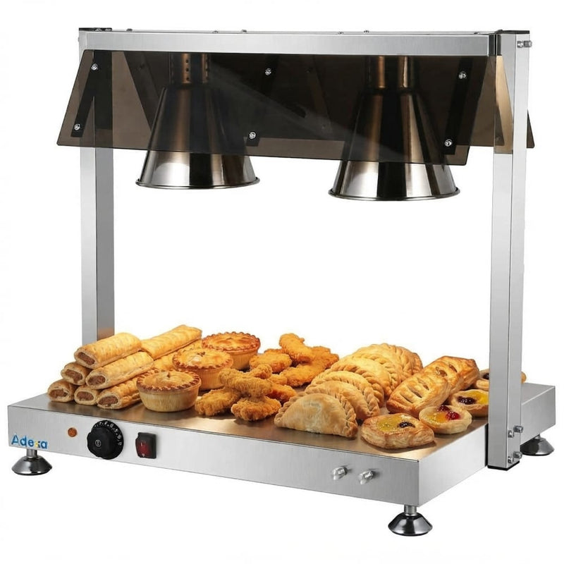 Commercial Buffet Food Warmer with Gantry 2x GN1/1 Heated Base & 2 Infrared Heat Lamps 1kW - FYT512