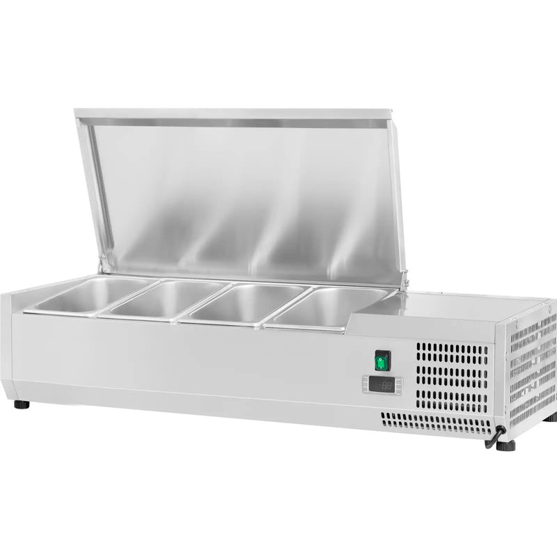 Refrigerated Servery Prep Top 1200mm 4xGN1/3 Depth 380mm Stainless steel lid - GA512