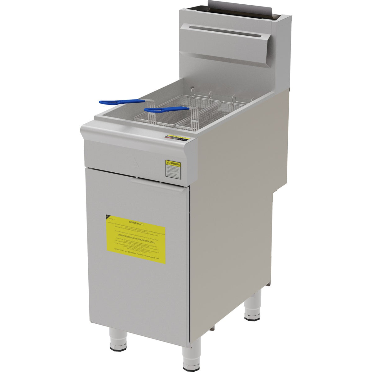 Professional Free Standing Gas Fryer Single Tank 25L 393x765x1145mm - GF3