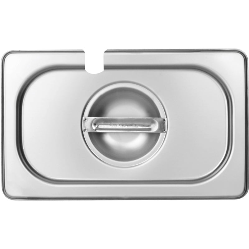 Stainless steel Gastronorm Container Lid with Ladle Recess GN1/9 - 819LN