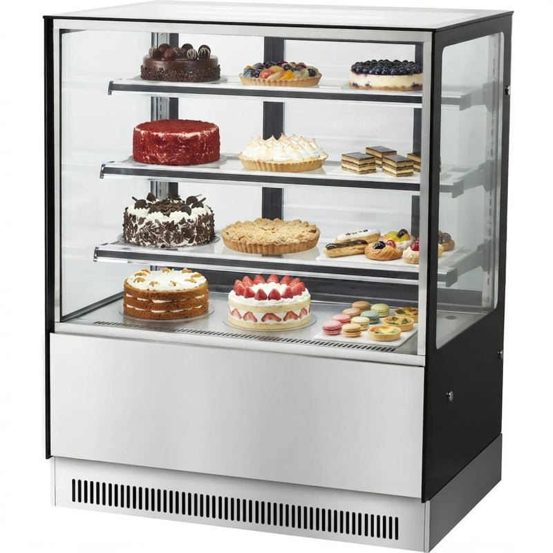 Cake counter 1500x730x1300mm 3 shelves Stainless steel base LED - GN1500RF3