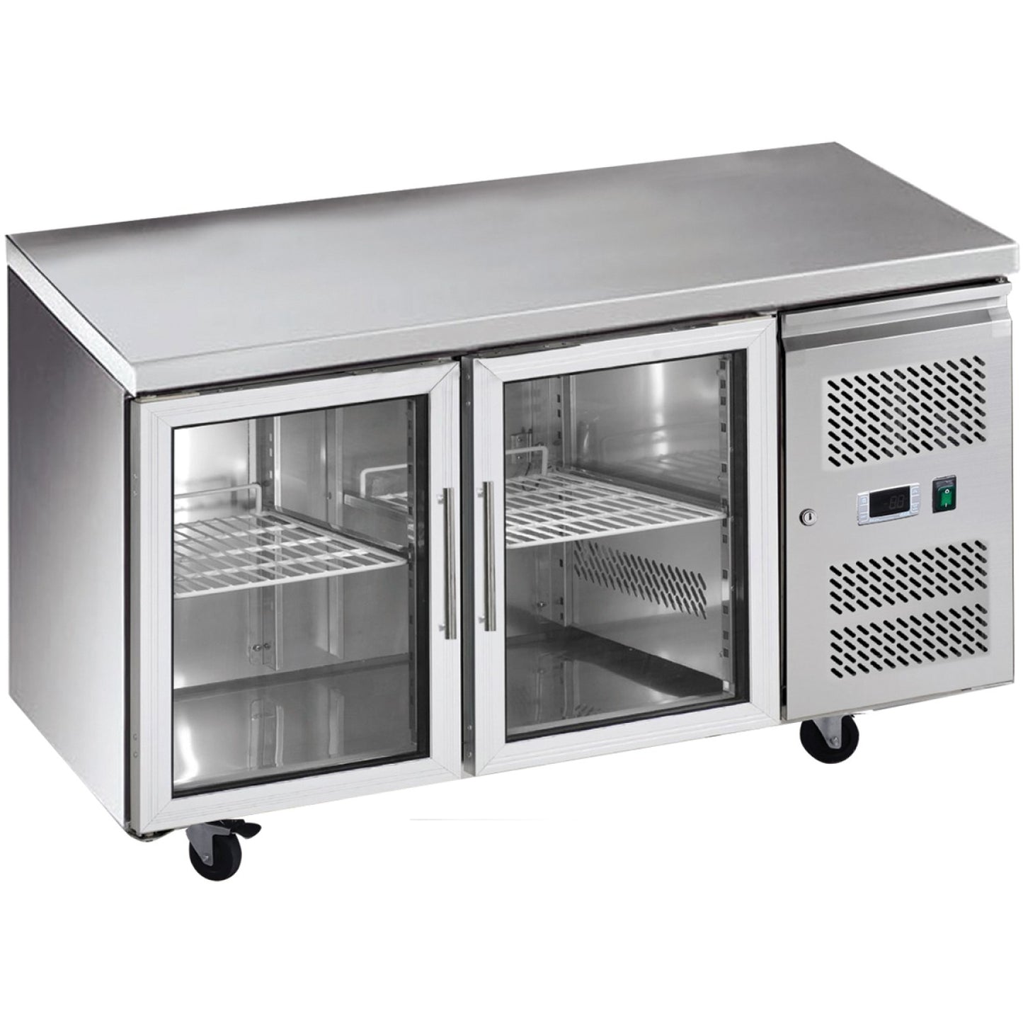 Commercial Refrigerated Counter 2 glass doors Depth 700mm - GN2100TNG