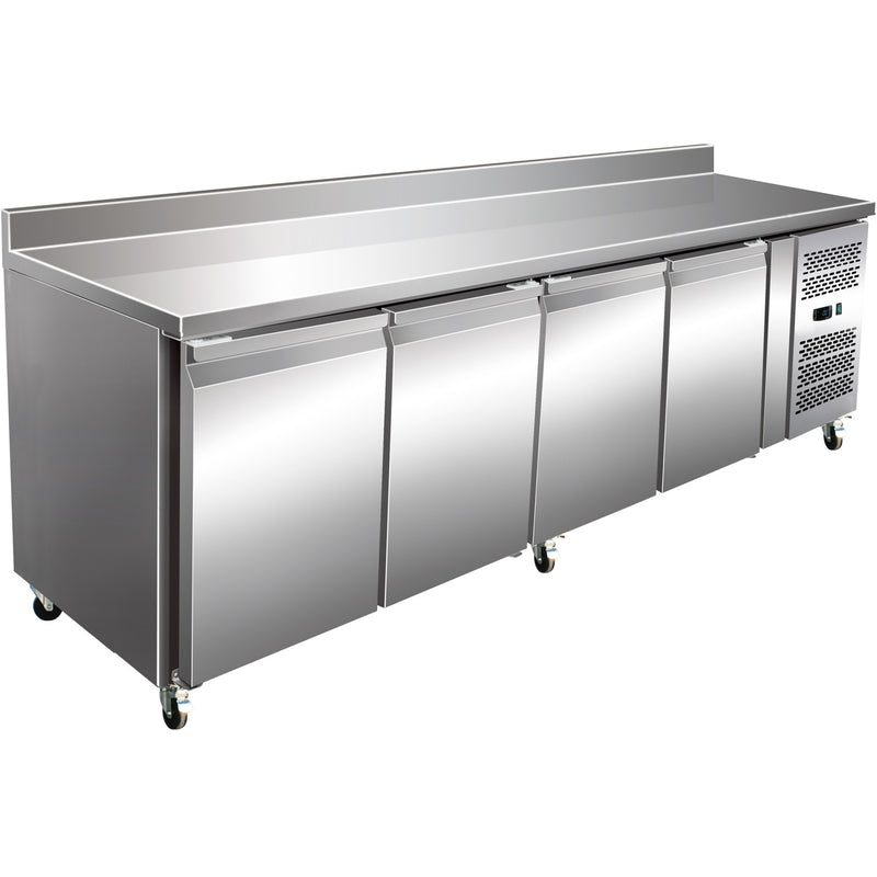 Commercial Refrigerated Counter with Upstand 4 doors Depth 600mm - THSNACK4200TN