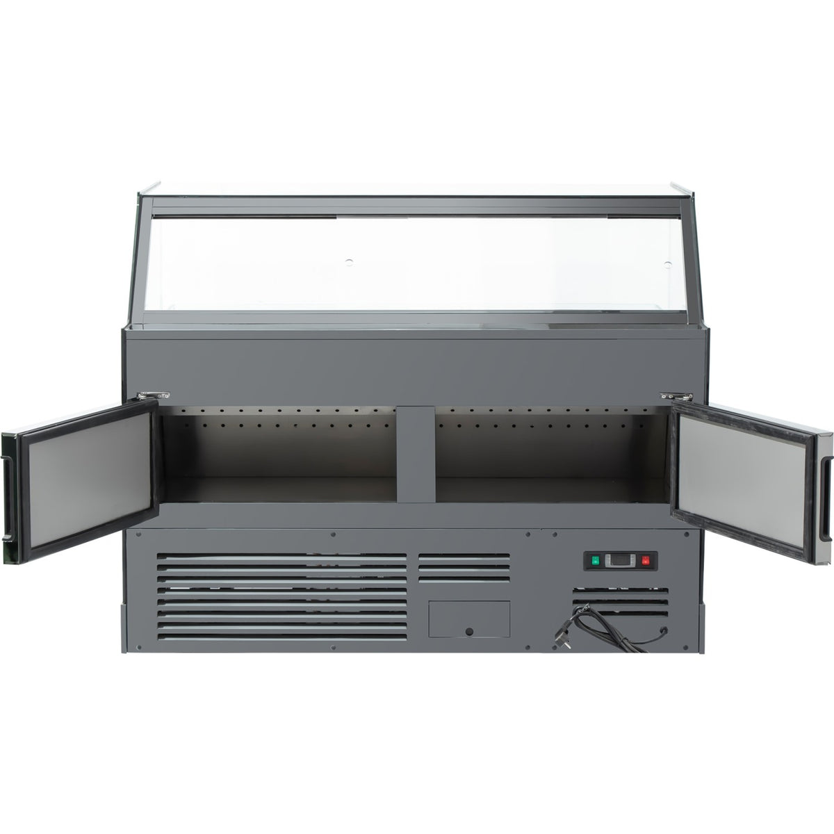 Serve over Deli counter Black front Straight glass front Width 1500mm - GN1500CK2BLACK