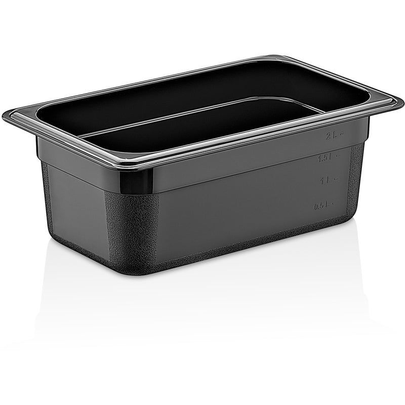 Polypropylene Gastronorm Pan GN1/4 Depth 150mm Black - GNPP14150B