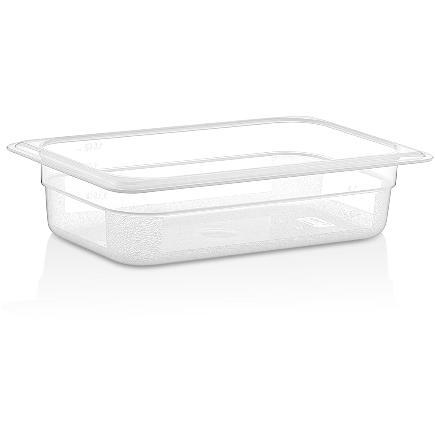 Polypropylene Gastronorm Pan GN1/4 Depth 65mm Clear 1.5 litres - GNPP1465
