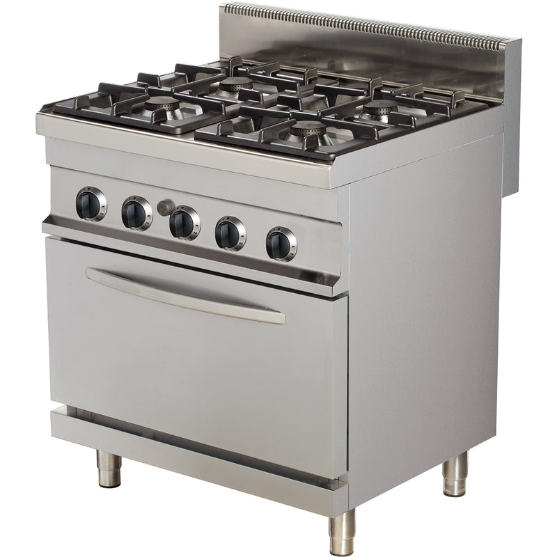 Professional Gas range 4 burners 24kW on Gas oven 6kW | Hotmax 700 GR722 - GR722