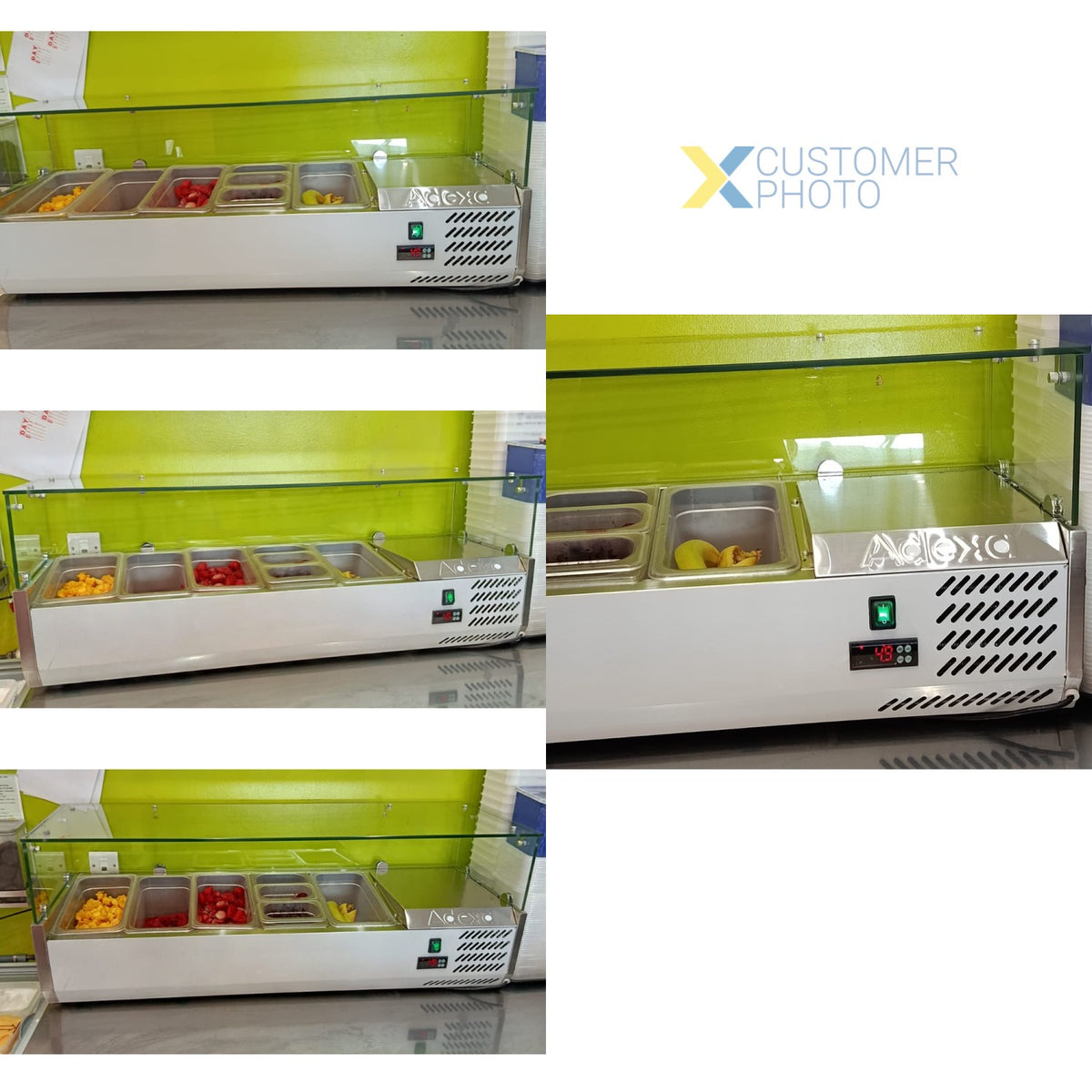 Refrigerated Servery Prep Top 1200mm 4xGN1/3 Depth 380mm Glass top - GT512