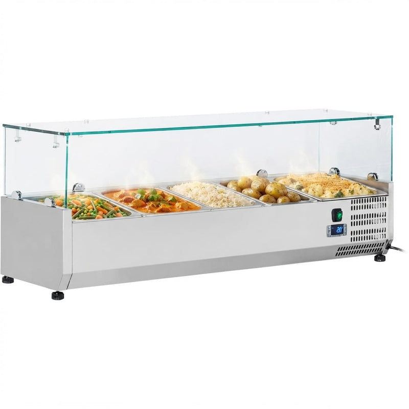 Refrigerated Servery Prep Top 1200mm 4xGN1/3 Depth 380mm Glass top - GT512
