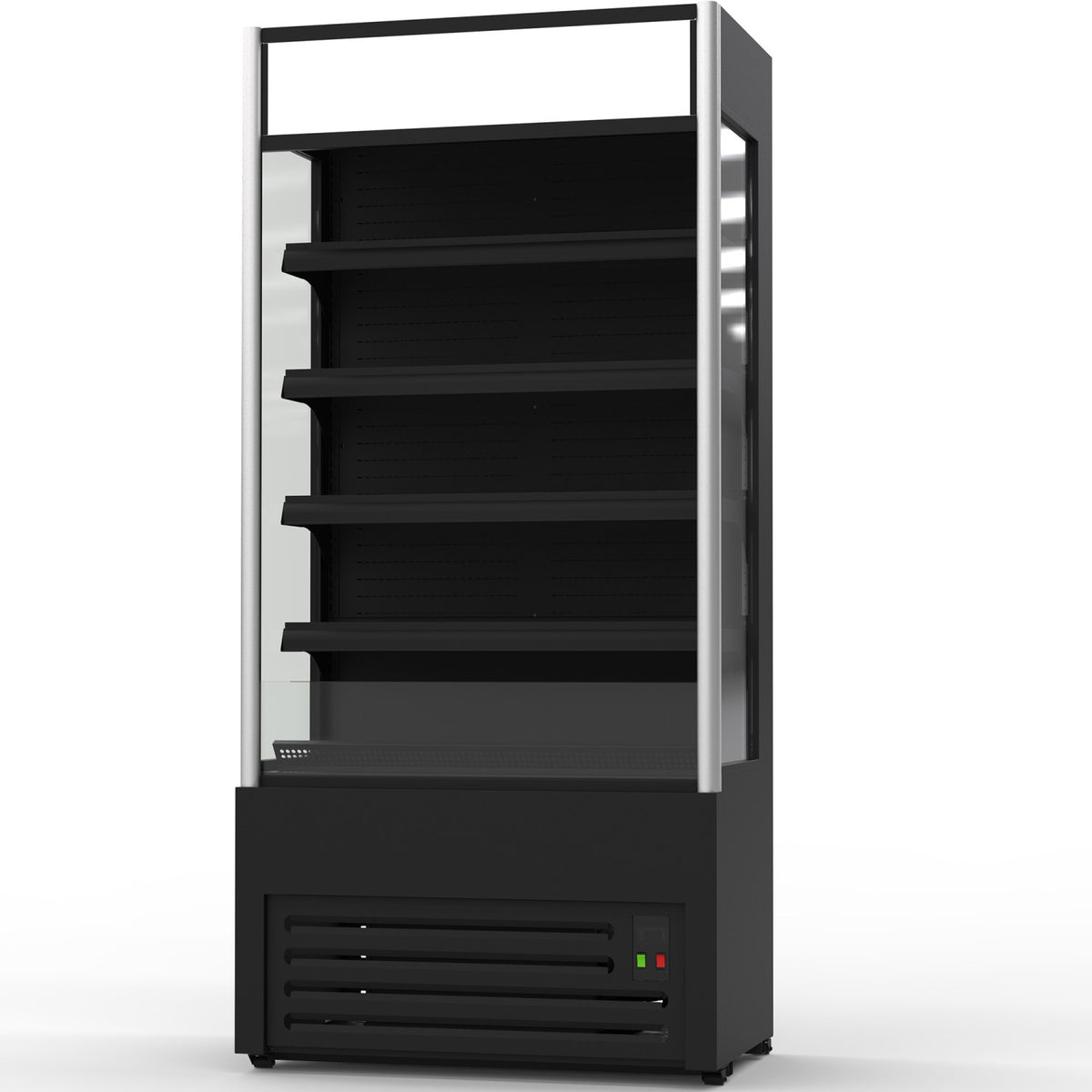 Wall Cabinet Multi Deck Refrigerator 300 litres Curved Front Black 900x720x2020mm - GTO3900