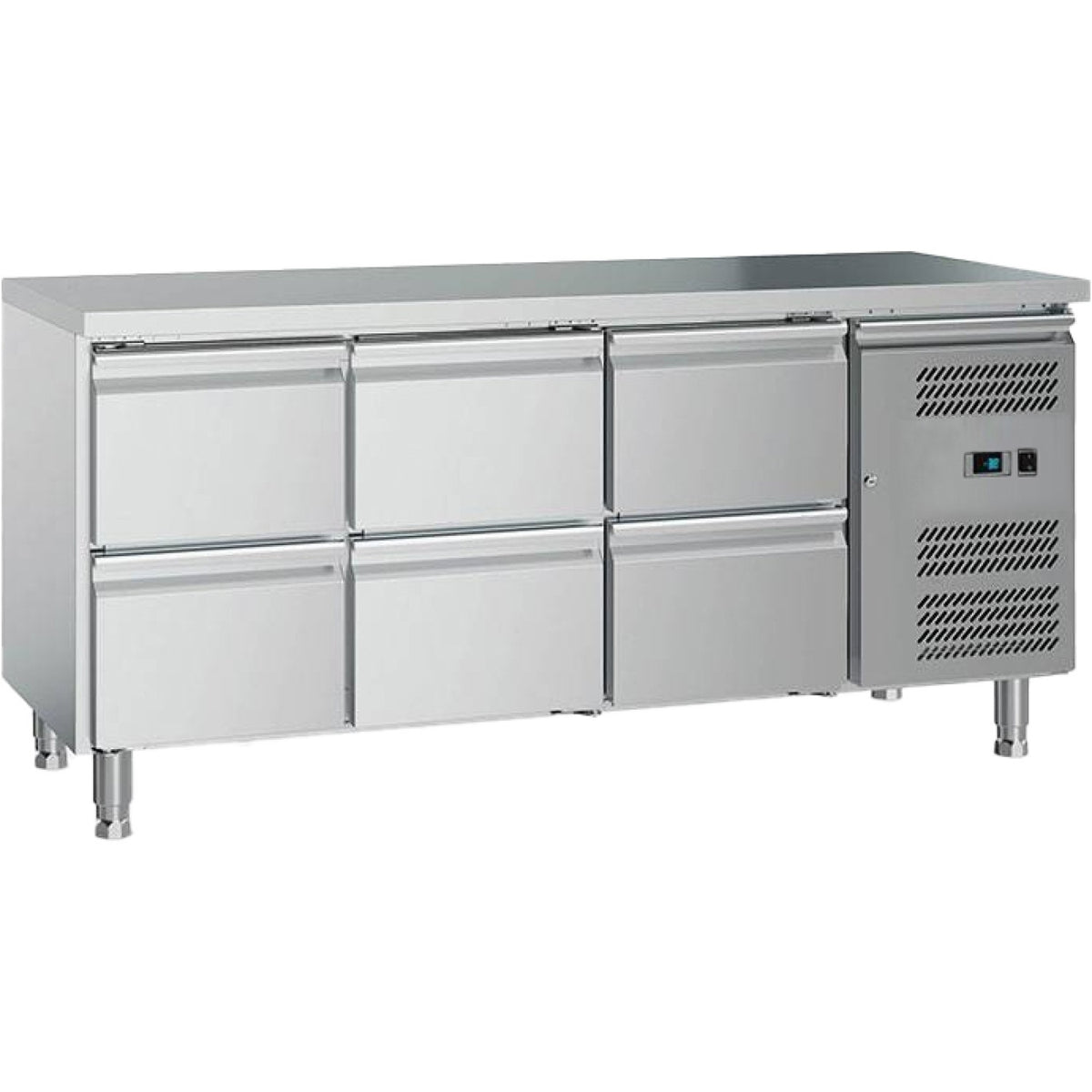 Commercial Refrigerated Counter 6 Drawers GN1/1 1600x700x650mm - GXX616