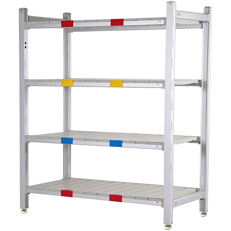 4-Tier Heavy-Duty Polymer Cold Room / Wet Area Shelving Unit - Vented Shelves 1220x350x1620mm - GZFH1604