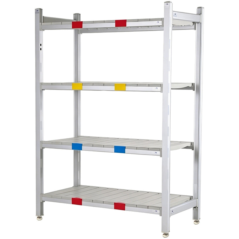 4-Tier Heavy-Duty Polymer Cold Room / Wet Area Shelving Unit - Vented Shelves 915x460x1620mm - GZFH1606